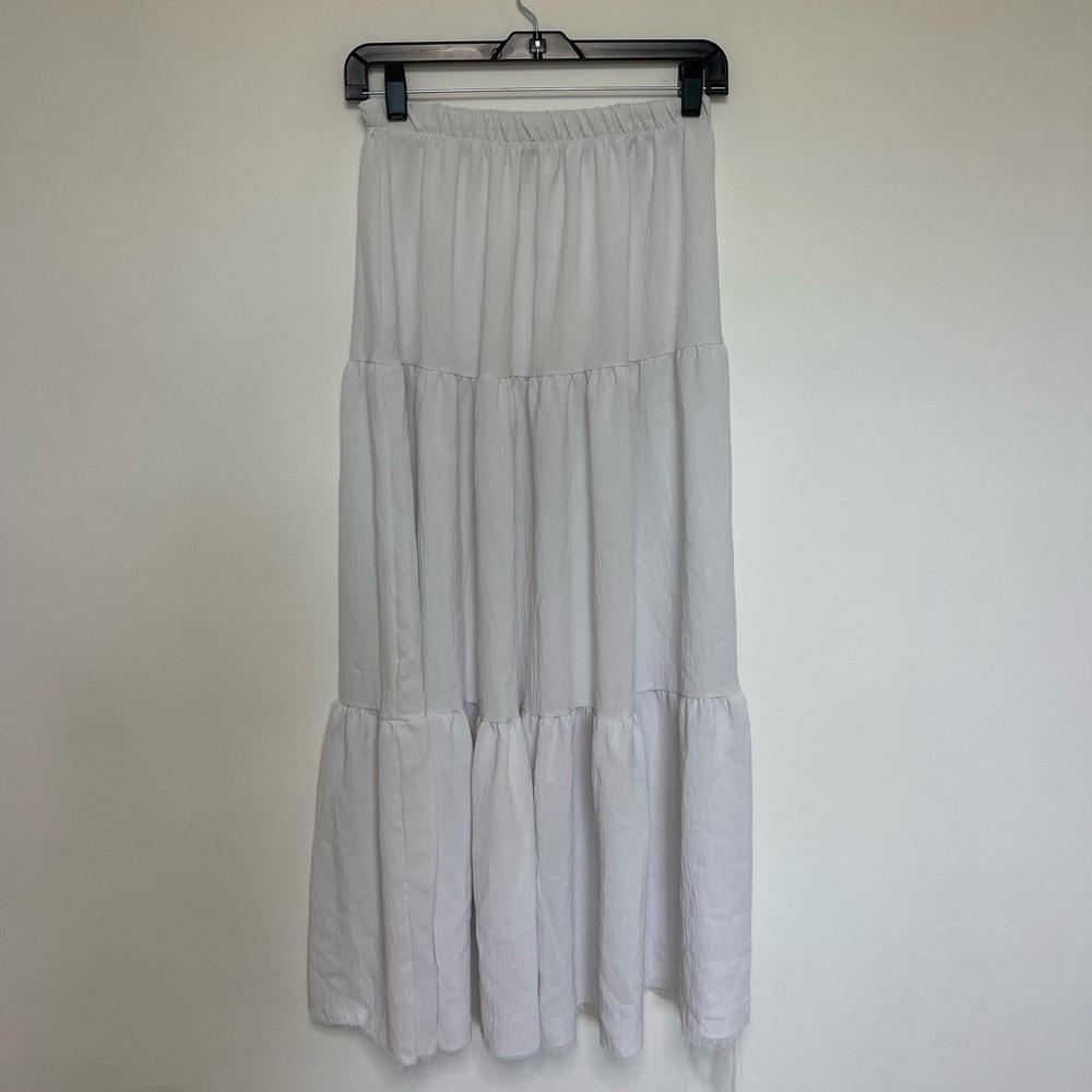 Windsor White Tiered Maxi Skirt